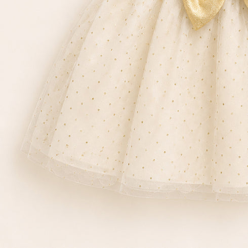 Party Wear Girls Frock Gold Glittered