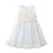 Party Wear Girls Frock Light Blue Floral Embroidered