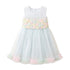 Party Wear Girls Frock Light Blue Floral Embroidered