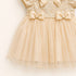 Party Wear Girls Frock Peach Glittered Bowknot