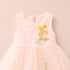Party Wear Girls Frock Pink Flower Embroidered