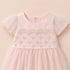 Party Wear Girls Frock Pink Glittered Floral Embroidered