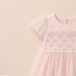 Party Wear Girls Frock Pink Glittered Floral Embroidered