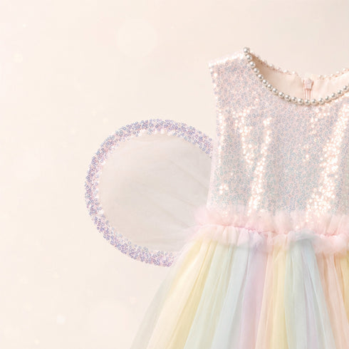 Party Wear Girls Frock Pink Sequin Frilled
