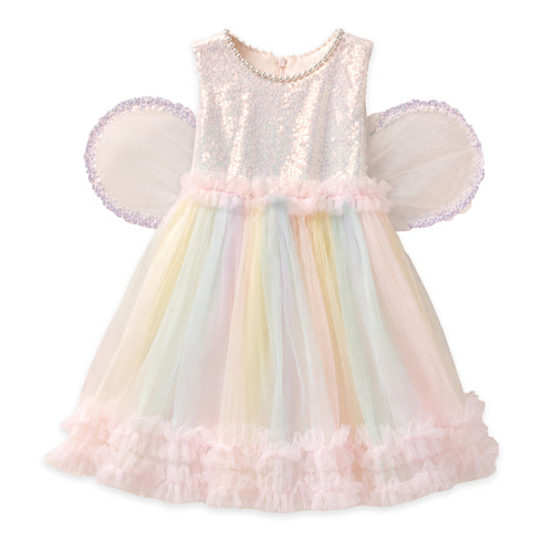 Party Wear Girls Frock Pink Sequin Frilled
