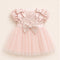 Party Wear Girls Frock Pink Sequin