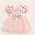 Party Wear Girls Frock Pink Sequin