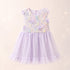 Party Wear Girls Frock Purple Embroidered