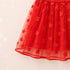 Party Wear Girls Frock Red Floral Design