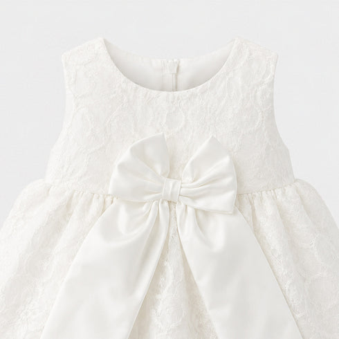 Party Wear Girls Frock White Chikan Design