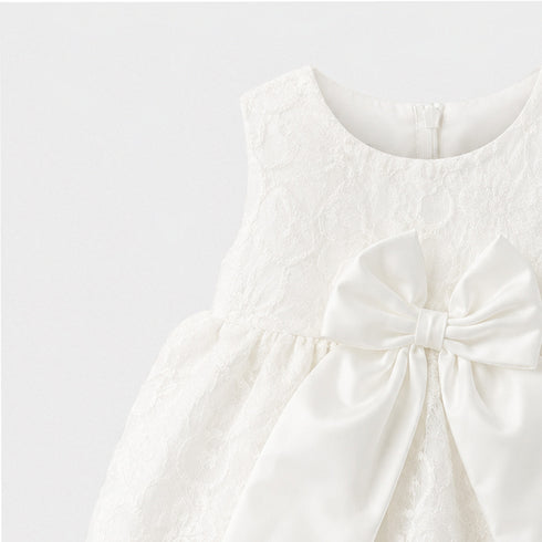 Party Wear Girls Frock White Chikan Design