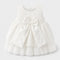 Party Wear Girls Frock White Chikan Design