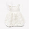 Party Wear Girls Frock White Roses Frilled Floral