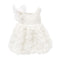 Party Wear Girls Frock White Roses Frilled Floral