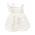 Party Wear Girls Frock White Roses Frilled Floral