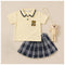 Party Wear Girls Suit Baby Bear Polo Shirt with Skirt