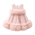 Party Wear Girls Top Style Frock Tea Pink Glittered Frilled