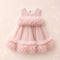 Party Wear Girls Top Style Frock Tea Pink Glittered Frilled