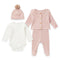 Baby Girl Suits Set Shirt Bodysuit Cap & Trouser