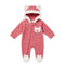 Pink Fur Hooded Baby Girl Romper 0-9M