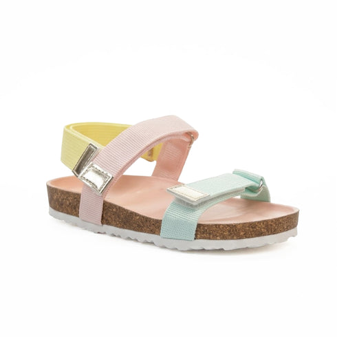 Pink Girls Sandal with Two-Strap Cork-Soled Design