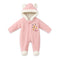 Pink Sweet Baby Girl Hooded Winter Romper 0-9M