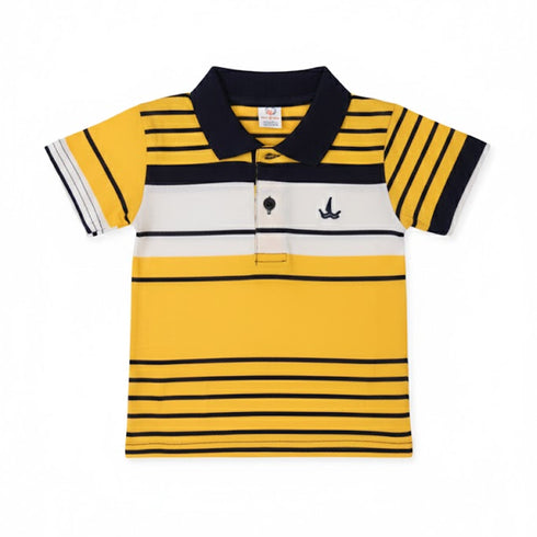 Polo Shirt for Boys Yellow Striped