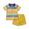 Polo Shirt & Shorts Suit Multi Color Stripes