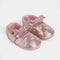 Pre Walker Pumps Shoes Champagne Metallic Heart Bow