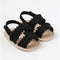 Pre Walker Sandals Black Crochet Pom-Pom