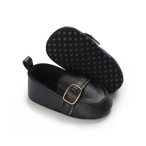 Pre Walker Shoes Black Infant Monk-Strap Loafers