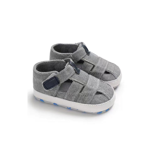 Prewalker Sandals for Baby Boys Grey Woven Corduroy Fisherman