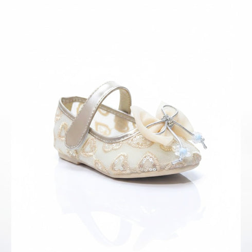 Beige Pumps Shoes with Embroidered Mary Jane Design