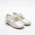 Beige Pumps Shoes Crystals Ruffled Organza Strap