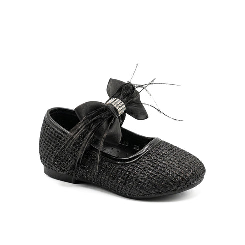 Black Pumps Shoes with Grid-Like Shimmer Pattern