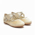 Gold Pumps Shoes with Mesh Bow and Crystal Detailing