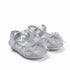 Silver Grey Pumps Shoes with Embroidered Mary Jane Design