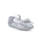 Silver Grey Pumps Shoes with Embroidered Mary Jane Design