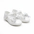White Pumps Shoes with Double-Bow Design