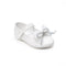 White Pumps Shoes with Double-Bow Design