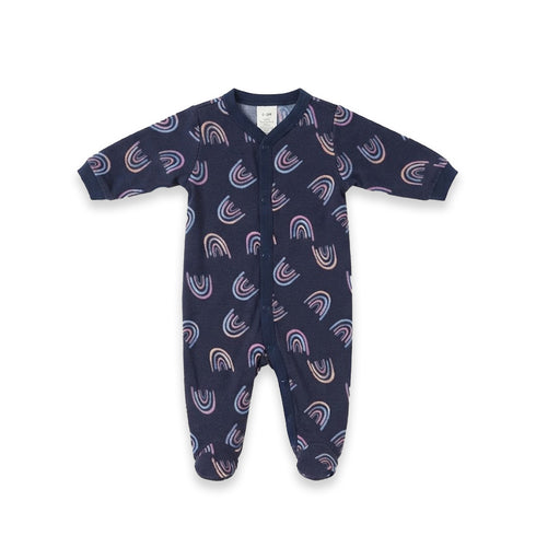 Rainbow Fleece Baby Girl Romper Winter 0-9M