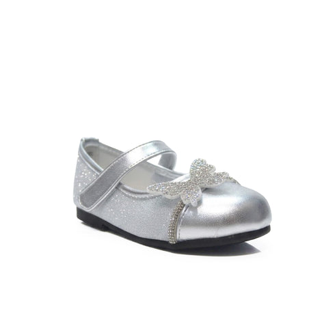 Silver Glitter Butterfly Mary Jane Pump Shoes