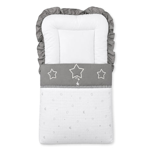 Basics White Grey Star Baby Carry Nest for Newborns 0m+