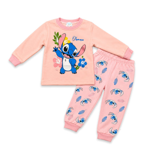 Girls Pink Stitch Sweatshirt and Trouser Set for 2–7 Years