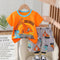 Toddlers Dino Suit Orange T-Shirt and Shorts Set