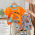 Toddlers Dino Suit Orange T-Shirt and Shorts Set