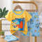 Toddlers Shark Suit Yellow T-Shirt and Shorts Set