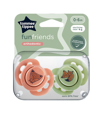 Tommee Tippee Fun Soothers Pack Of 2 0-6M