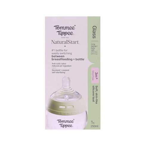 Tommee Tippee Natural Start Glass Feeding Bottle 250ML
