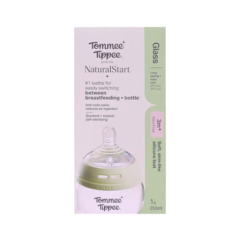 Tommee Tippee Natural Start Glass Feeding Bottle 250ML